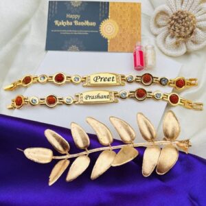 personalized Rudraksha Rakhi for brother