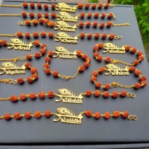 personalized rudraksha rakhi